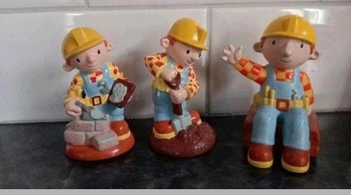 3 x Bob de Bouwer figuren 9,5 cm Groot vintage, Ophalen, Zo goed als nieuw
