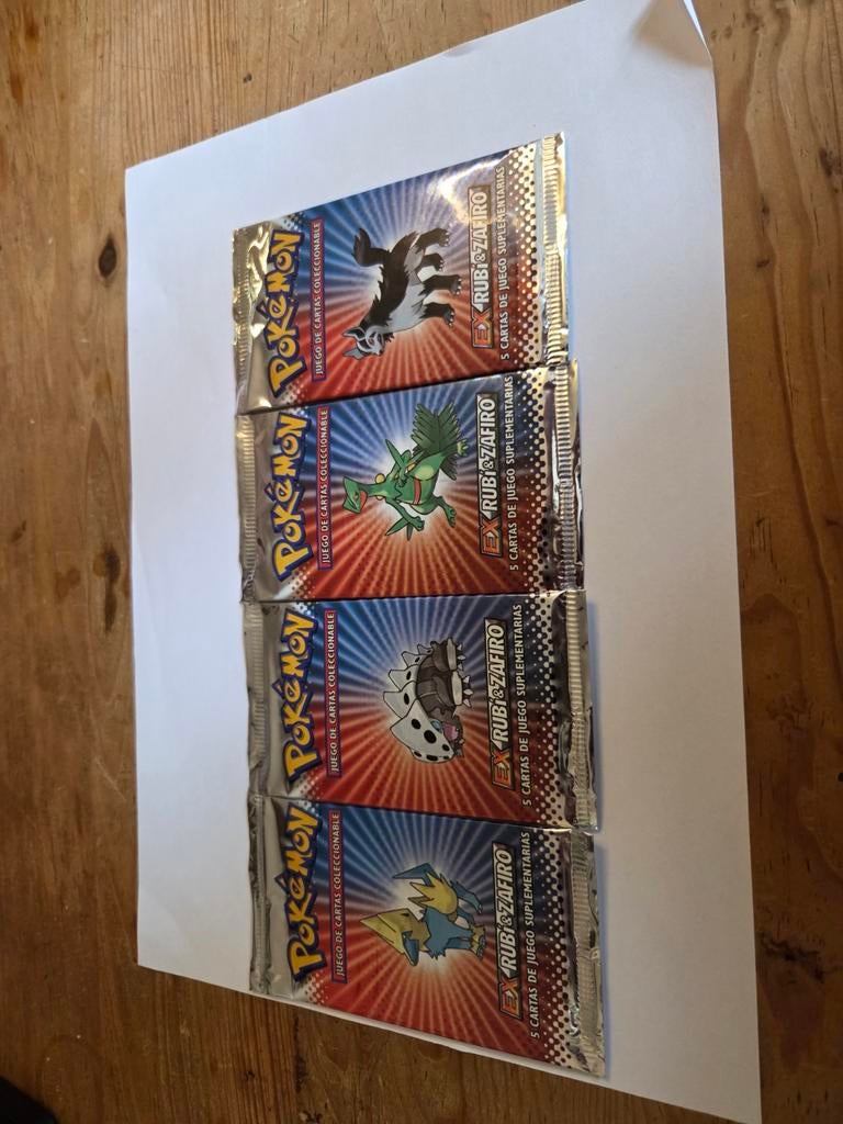 Pokémon EX Ruby & Sapphire Booster Packs (4stukst Spaans), Ophalen of Verzenden, Nieuw, Booster