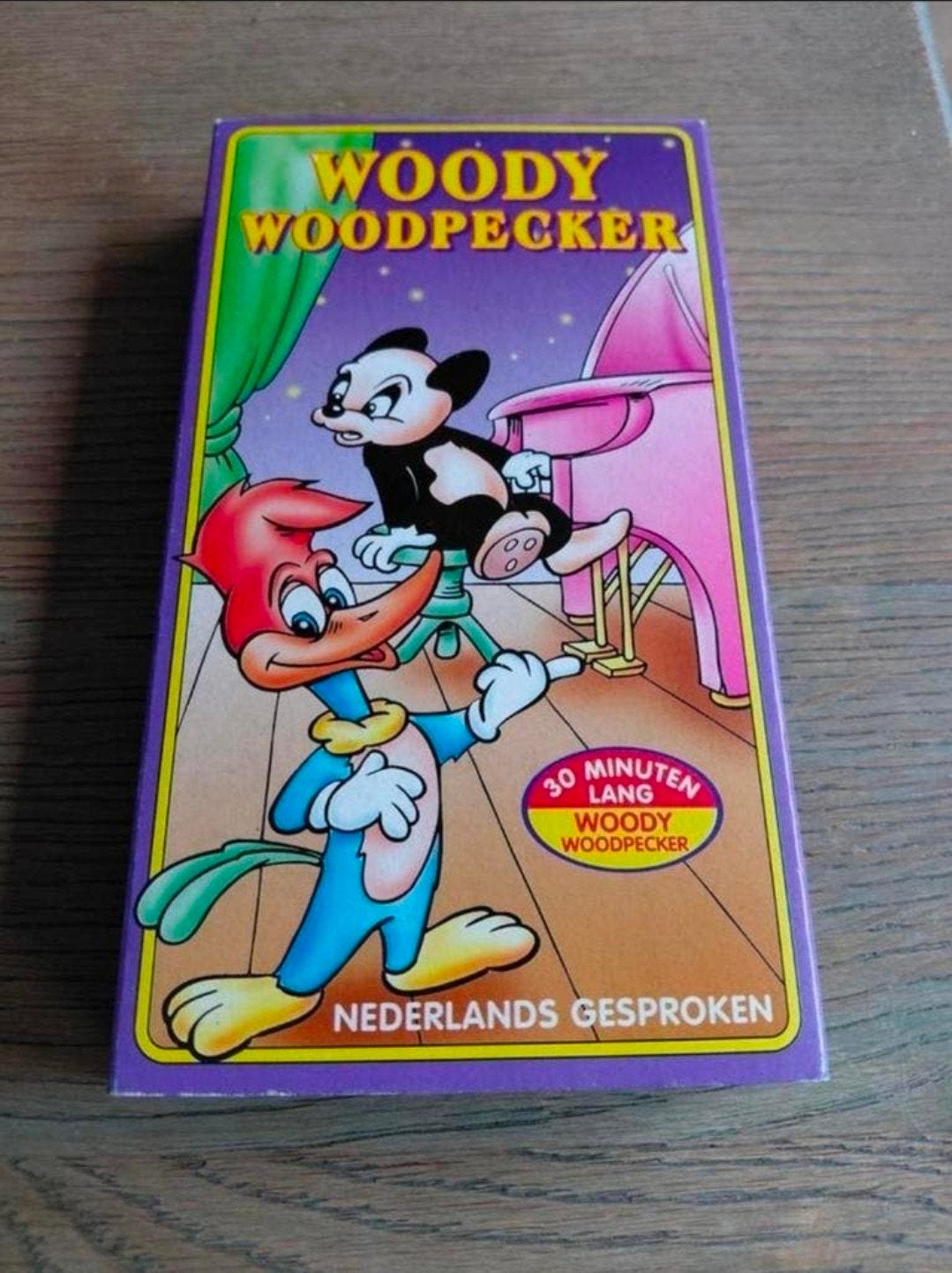Woody Woodpecker videoband., Cd's en Dvd's, Gebruikt, Tekenfilm, Alle leeftijden, Ophalen of Verzenden