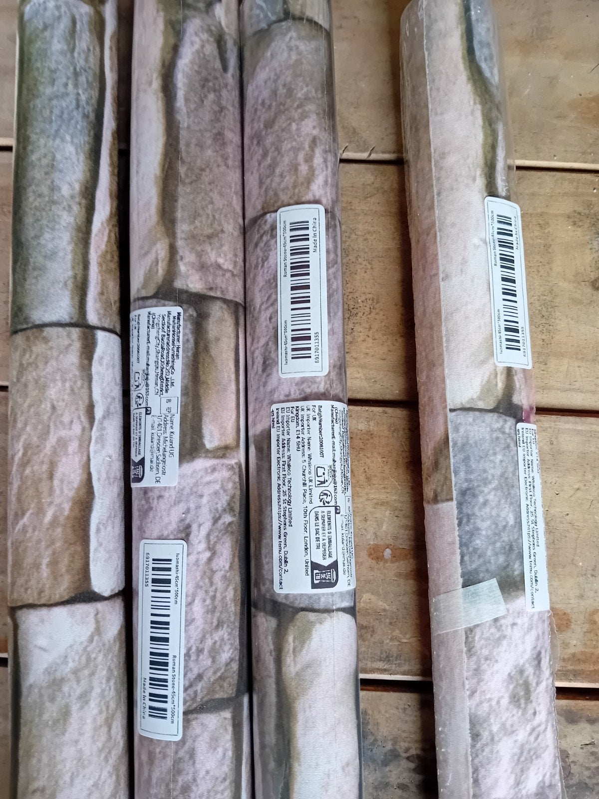 Zelfklevend Behang Steenpatroon - 4 Rollen, Materiaallook, Natuurlijk, Grijs, Ophalen of Verzenden