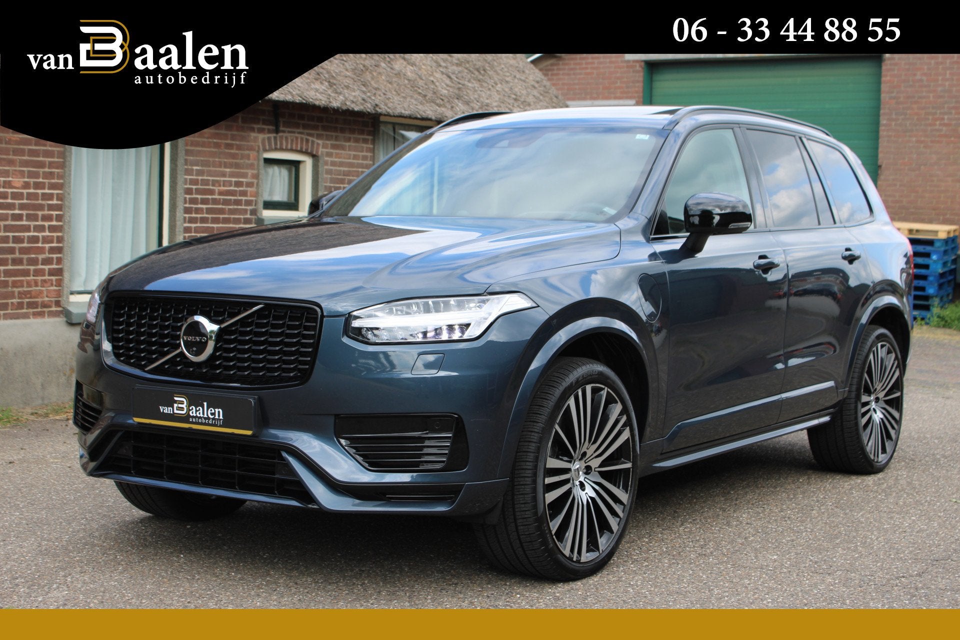 Volvo XC90 2.0 T8 Recharge AWD R-DESIGN SOh 100% 7-PERS LEER, Auto's, Volvo, Gebruikt, 4 cilinders, 1969 cc, Blauw