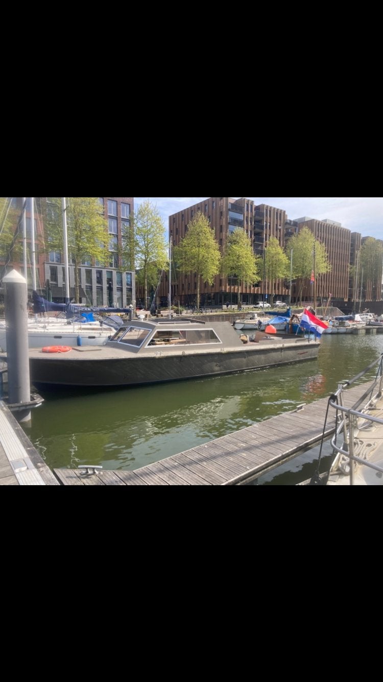 Unieke ex-politieboot 12 x 3 meter met 6 cylinder DAF 475, 3 m, Overige merken, Gebruikt, Diesel