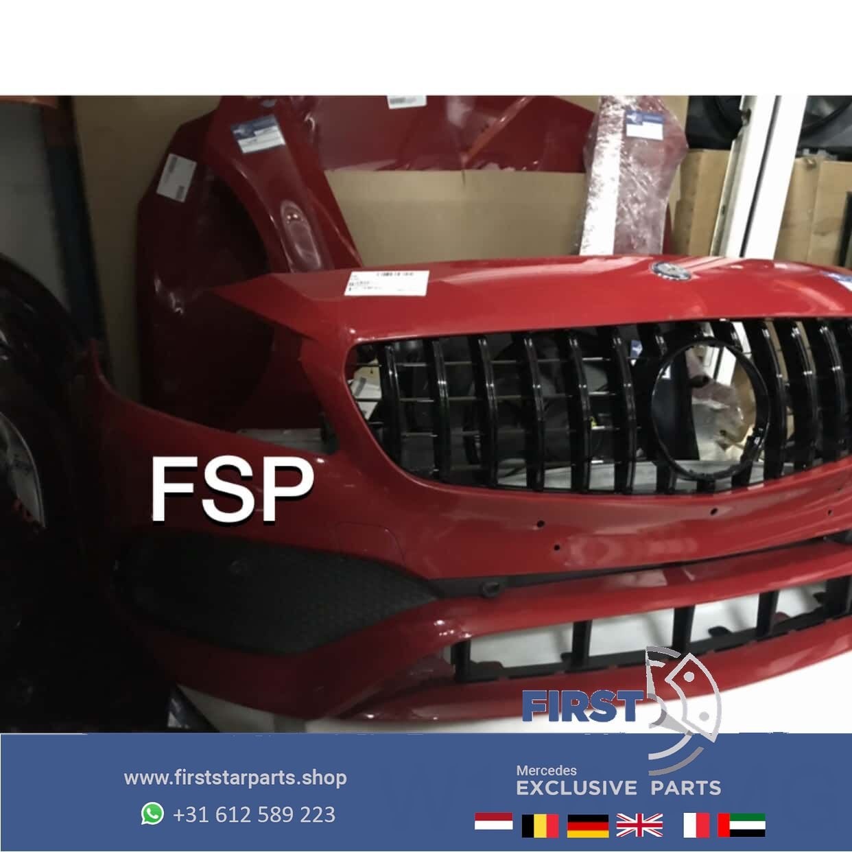 W176 FACELIFT AMG VOORKOP ROOD Mercedes A Klasse 2015-2019 F, Gebruikt, -, Voor, Ophalen of Verzenden
