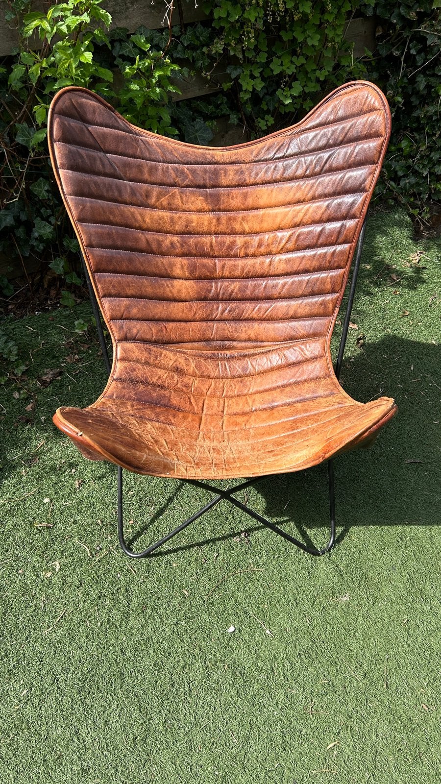 PTMD Home Collection Vlinderstoel Leer - Bruin, Ophalen, Gebruikt, Bruin, Leer
