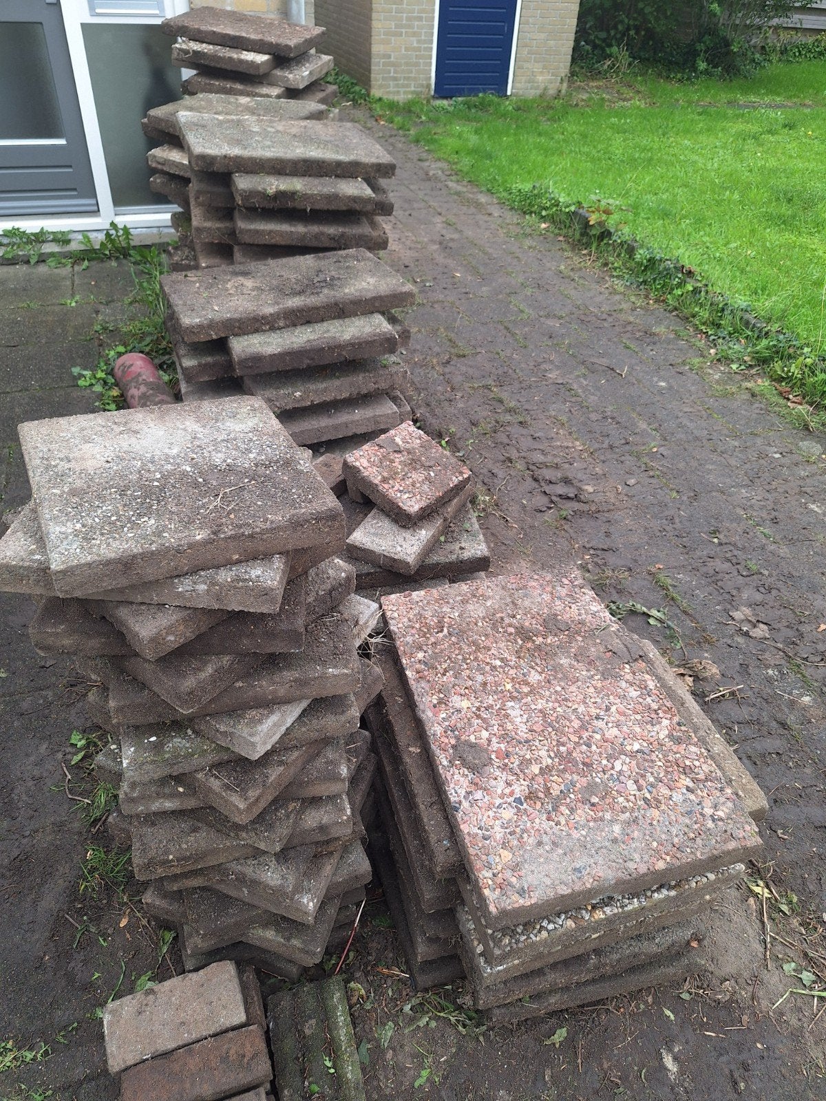 Tegels & grindtegels, Ophalen, Gebruikt, Beton, Terrastegels