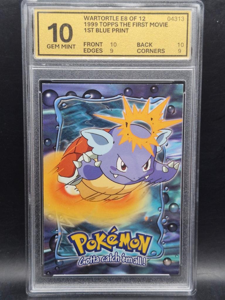 Wartortle 1999 topps the first movie #e8 woetoe grading 10, Verzenden, Zo goed als nieuw, Losse kaart