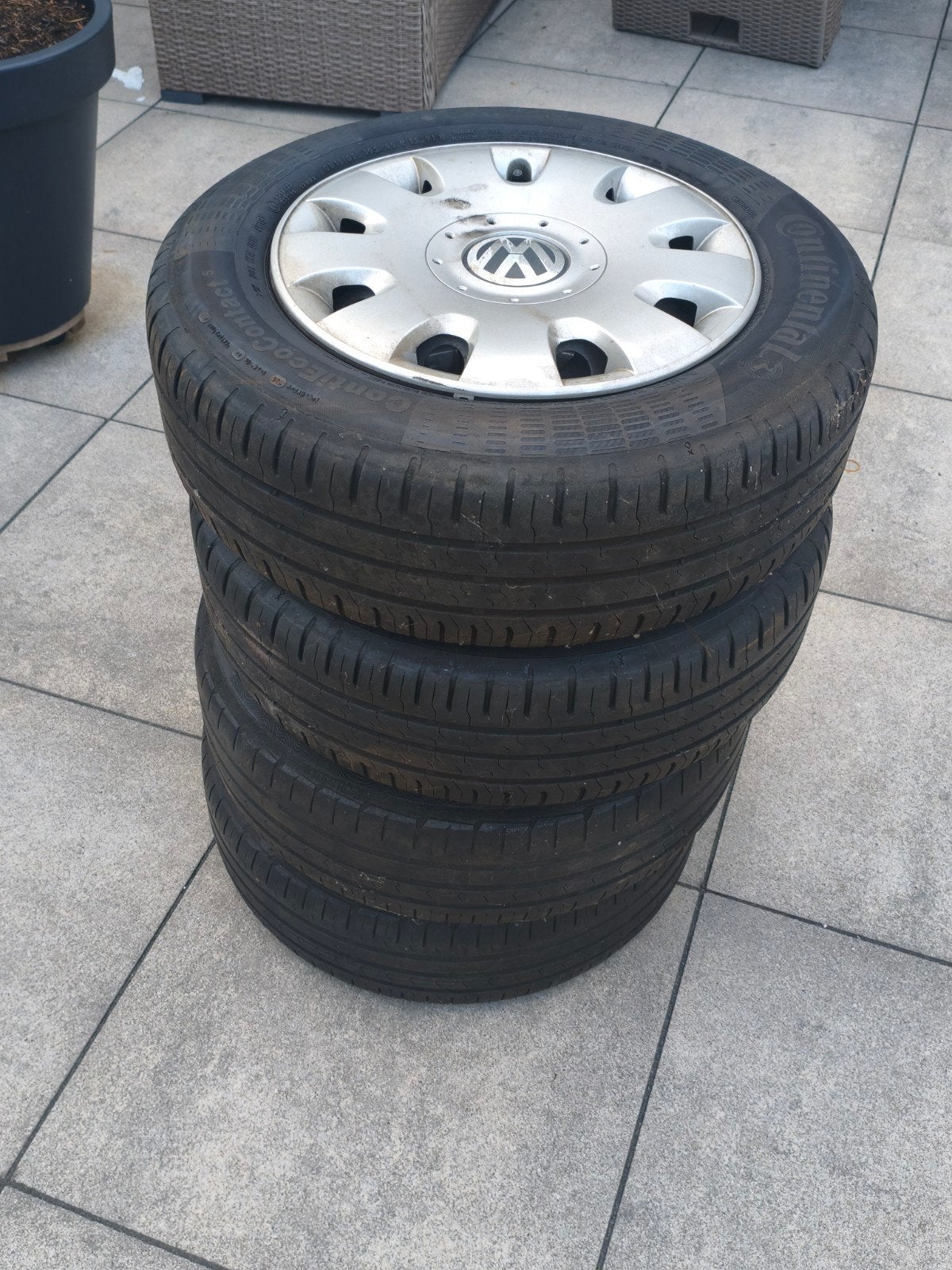 Volkswagen stalen velgen met banden 195/65 R15, Auto-onderdelen, Ophalen, Gebruikt, 15 inch, Banden en Velgen