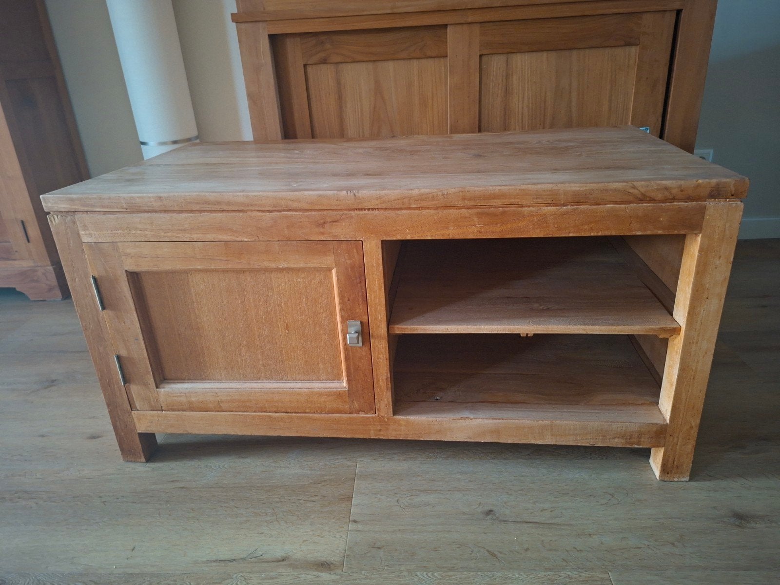 Tv kastje teak hout, Ophalen, 50 tot 100 cm, Zo goed als nieuw, Minder dan 100 cm