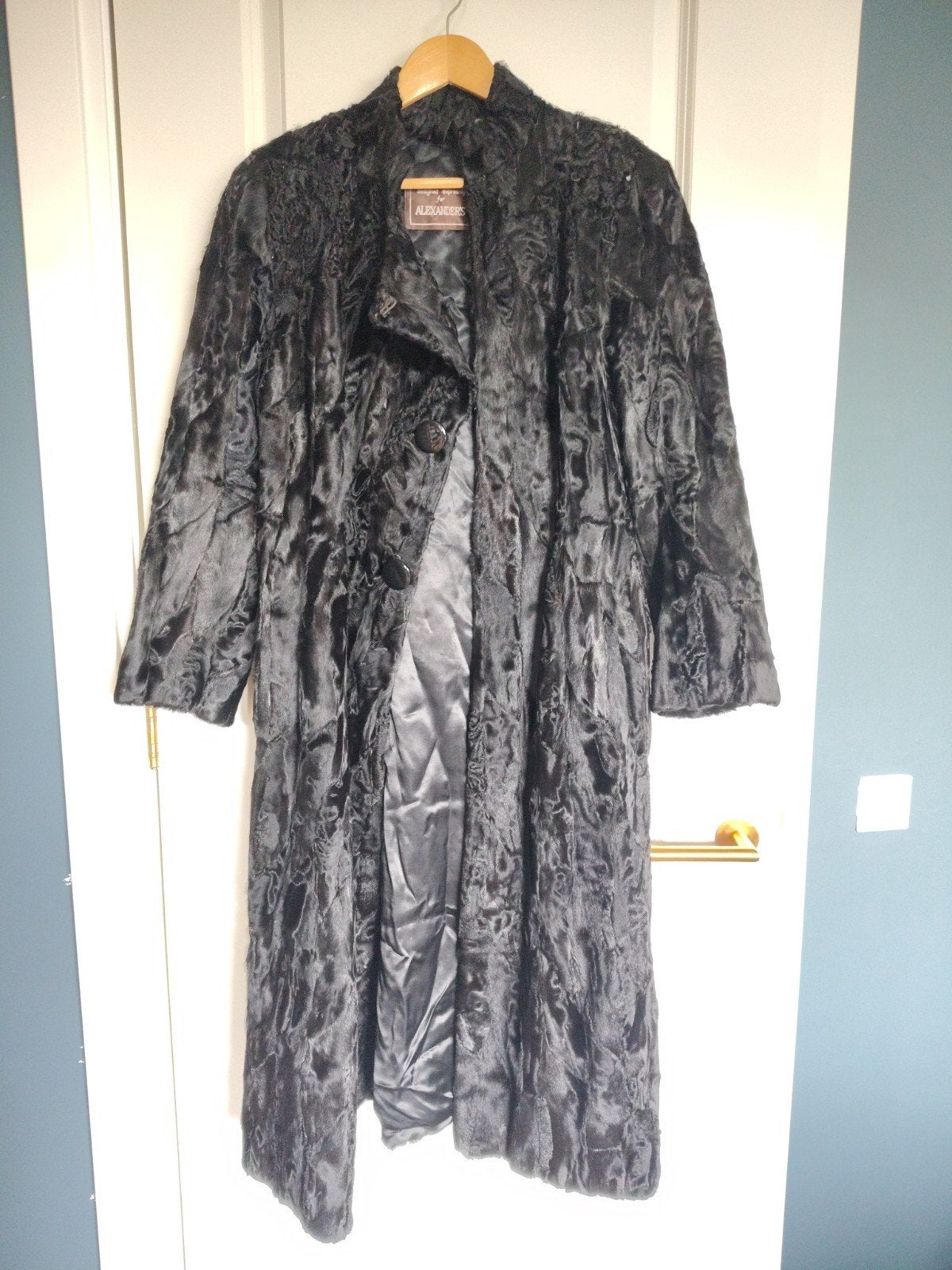 Vintage Alexander's Astrakan Bontjas - Diepzwart, Alexander's, Zwart, Ophalen of Verzenden, Maat 36 (S)