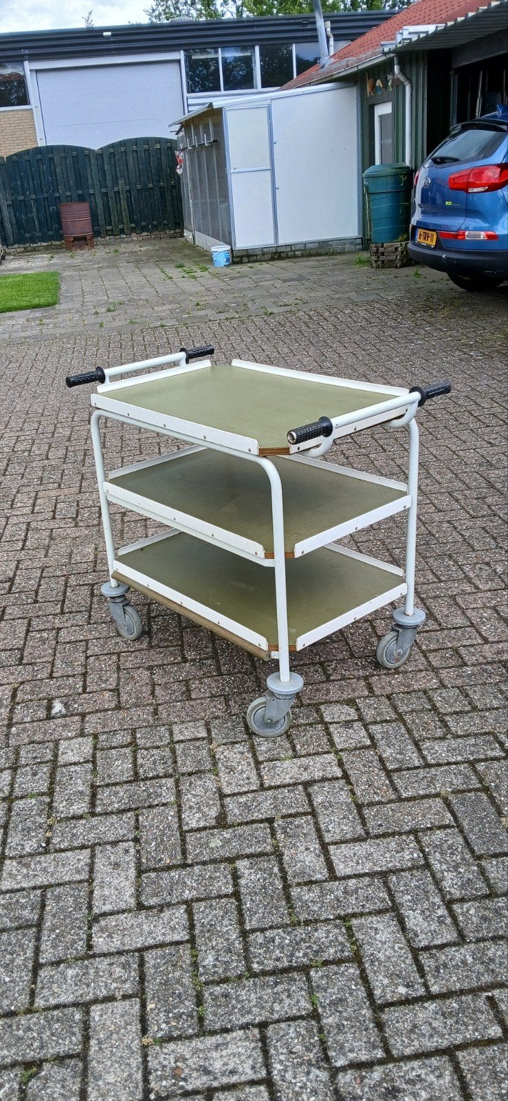 Vintage Serveerwagen / Bijzettafel op wielen, Ophalen of Verzenden, Gebruikt