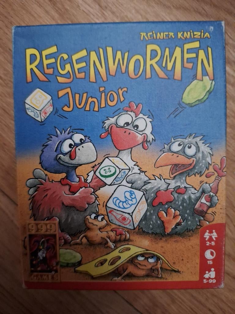Regenwormen Junior - Leuk dobbelspel voor kinderen, Vijf spelers of meer, Ophalen of Verzenden, Zo goed als nieuw, 999 Games