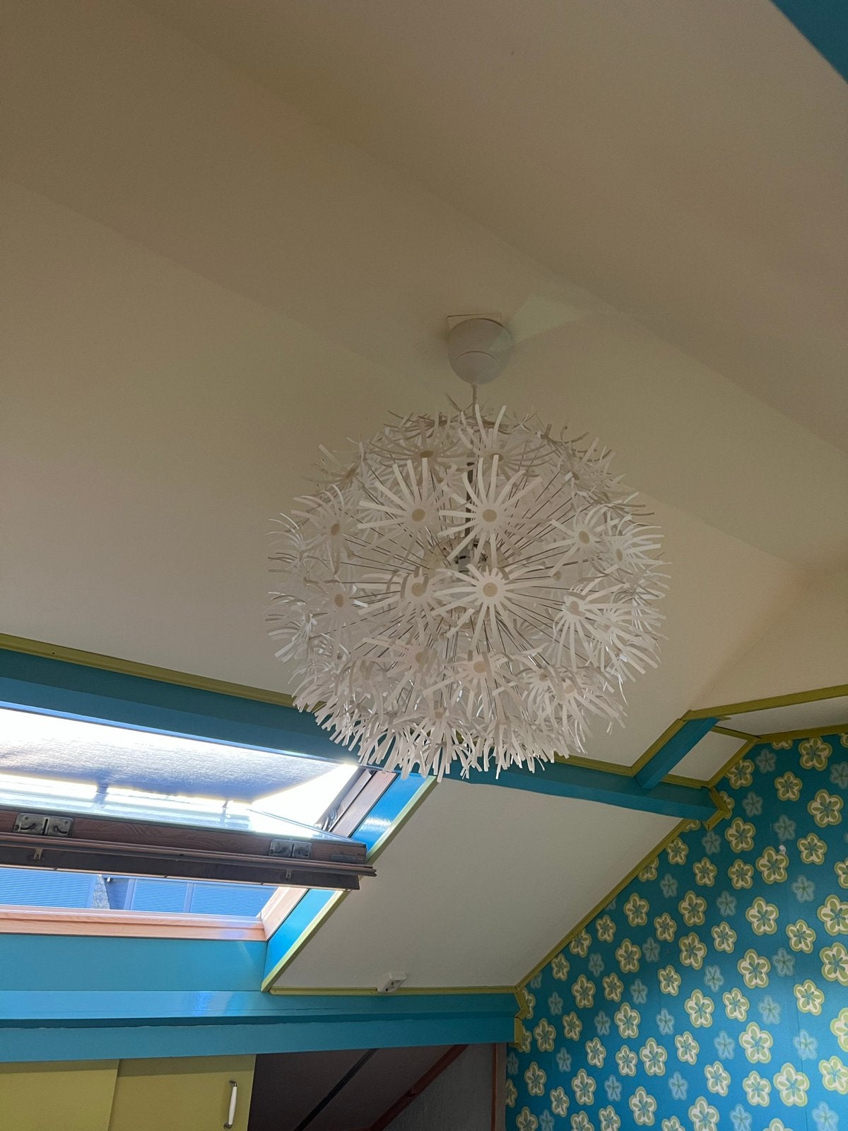 IKEA Maskros hanglamp - Witte papieren bloemen, Ophalen, Gebruikt, Overige materialen
