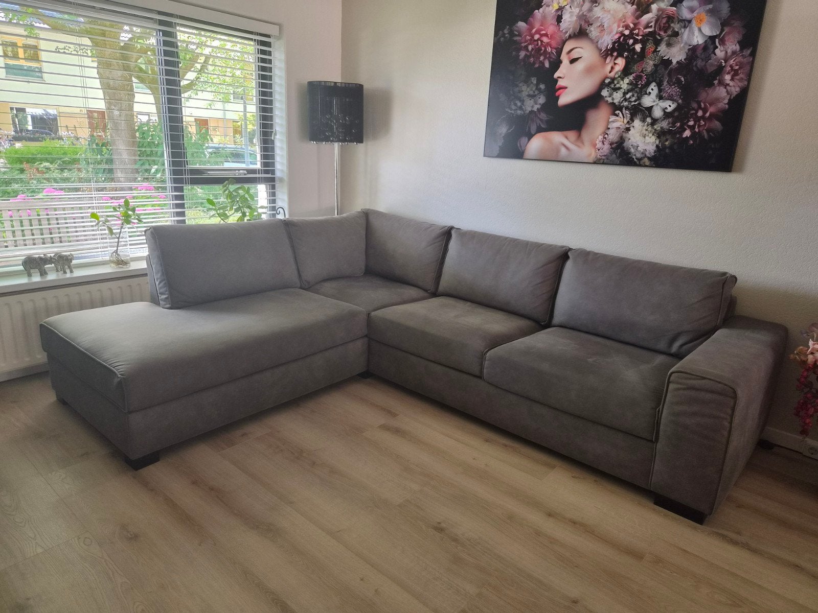 In nieuwstaat, Pronto hoekbank Licato (antraciet ) 280x225, Ophalen, Zo goed als nieuw, Stof