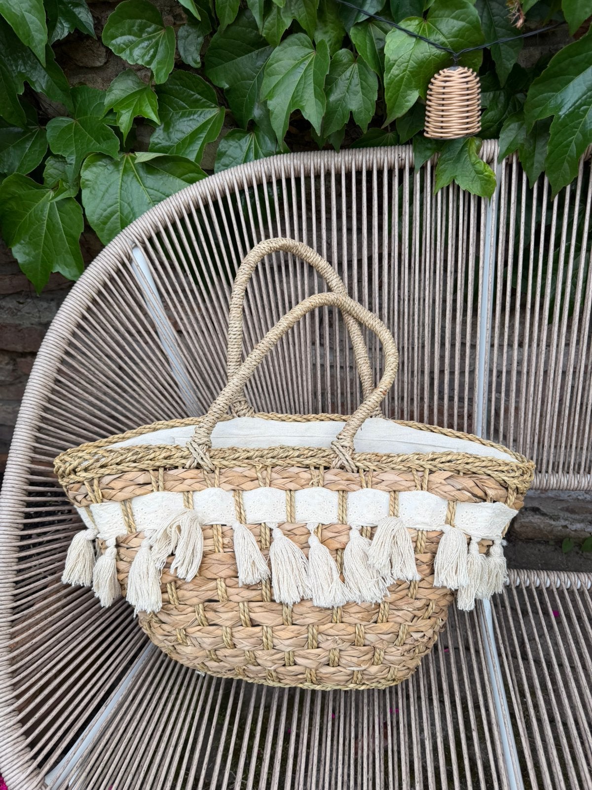 Ibiza style rieten tas, Ophalen of Verzenden, Zo goed als nieuw