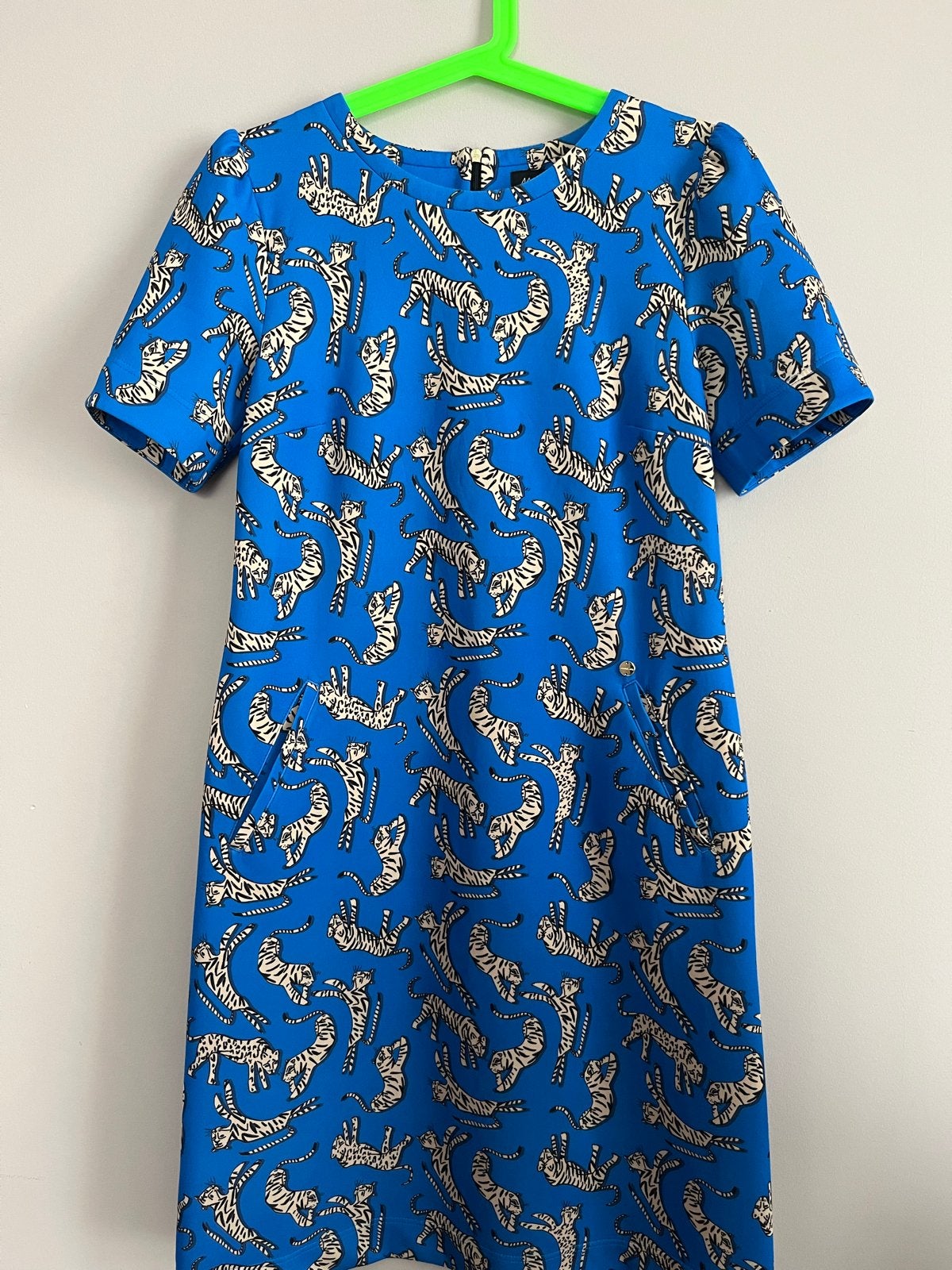 Marc Cain jurk met tijgerprint - Maat 38/40 (M), Blauw, Gedragen, Boven de knie, Ophalen