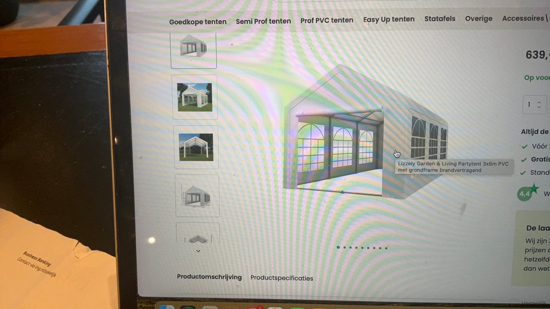 Party tent 3x6 meter, Ophalen, Opvouwbaar, Partytent, Minder dan 4 meter