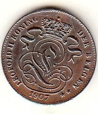 België Leopold II - 1 CENTIME 1907 XF - KM#34, Verzenden