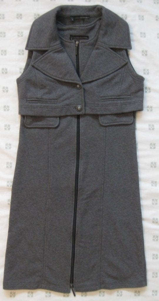 Elsewhere grijze jurk lange rits, bolero, gilet, maat L 40, Maat 38/40 (M), Elsewhere, Ophalen of Verzenden, Zo goed als nieuw