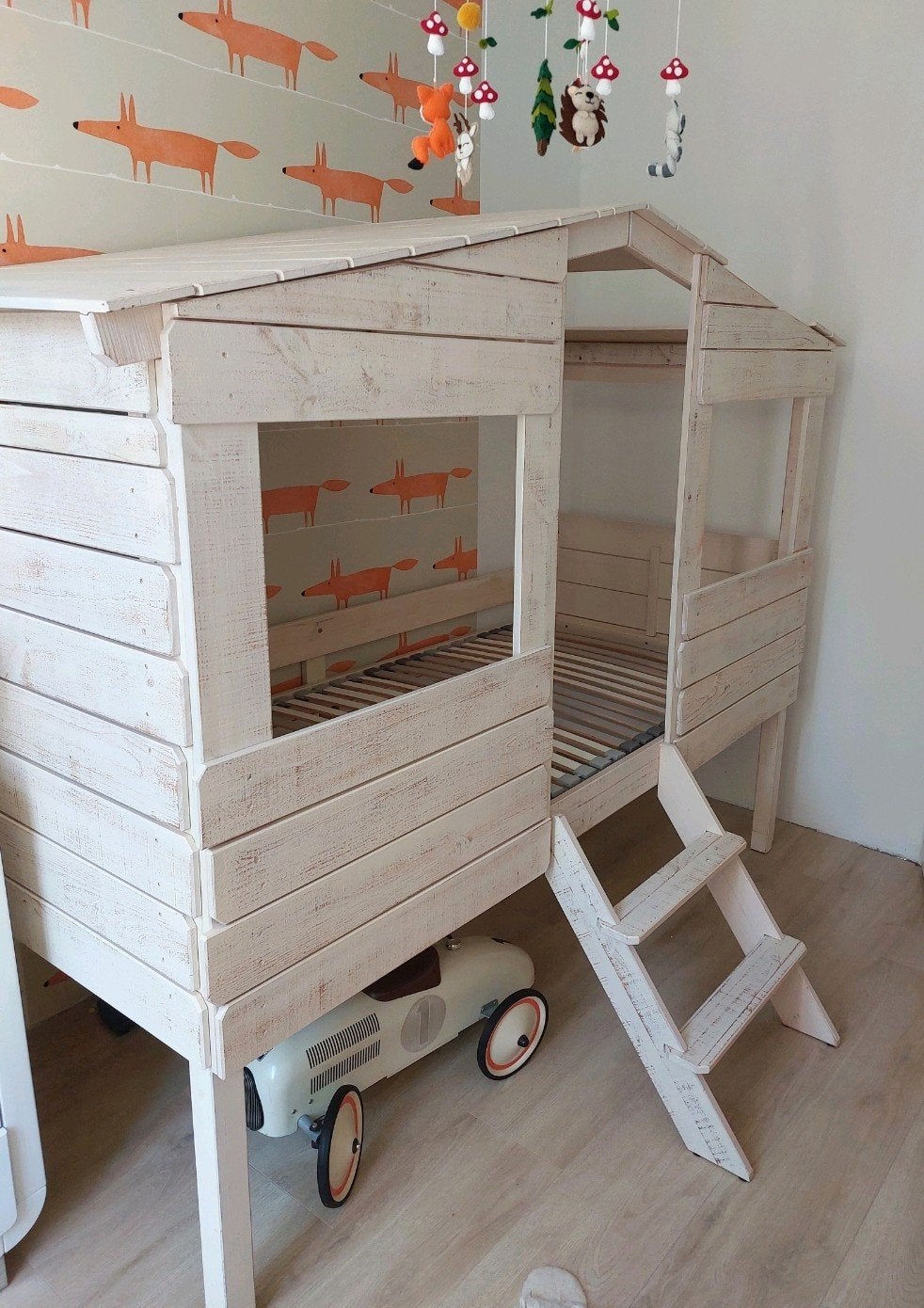 Houten boomhut bed voor Kinderen, Huis en Inrichting, Ophalen, Gebruikt, 90 cm, Eenpersoons