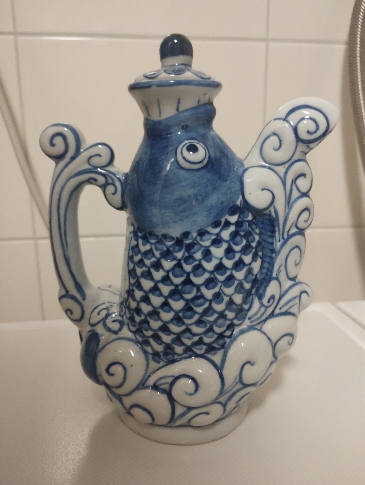 Antiek chinees blauw wit porseleinen theepot, Antiek en Kunst, Antiek | Porselein, Ophalen of Verzenden