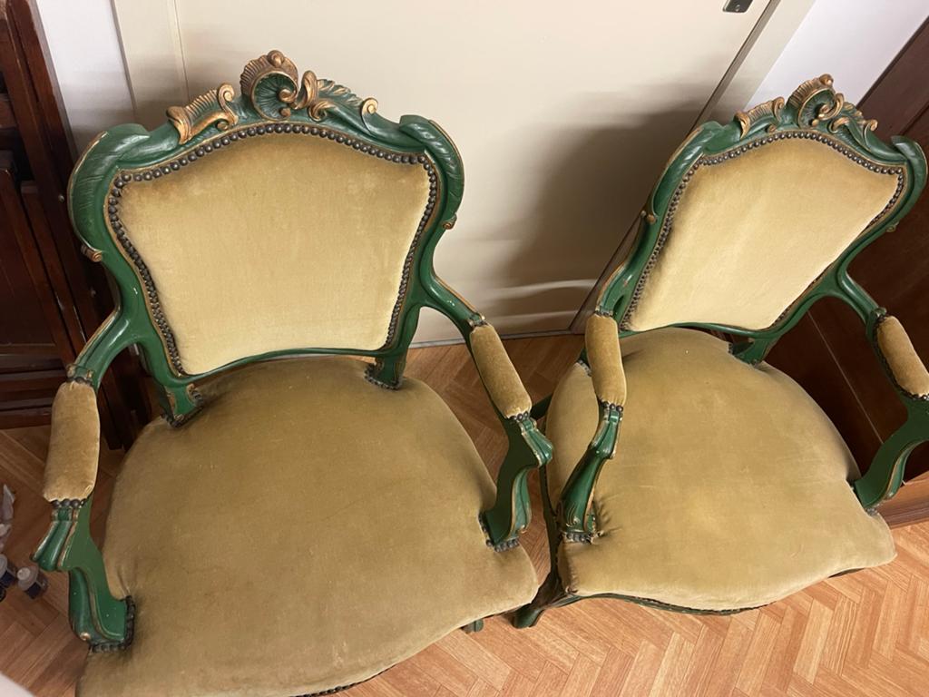 vintage fauteuils in Franse Louis XV / Rococo Revival-stijl, Ophalen