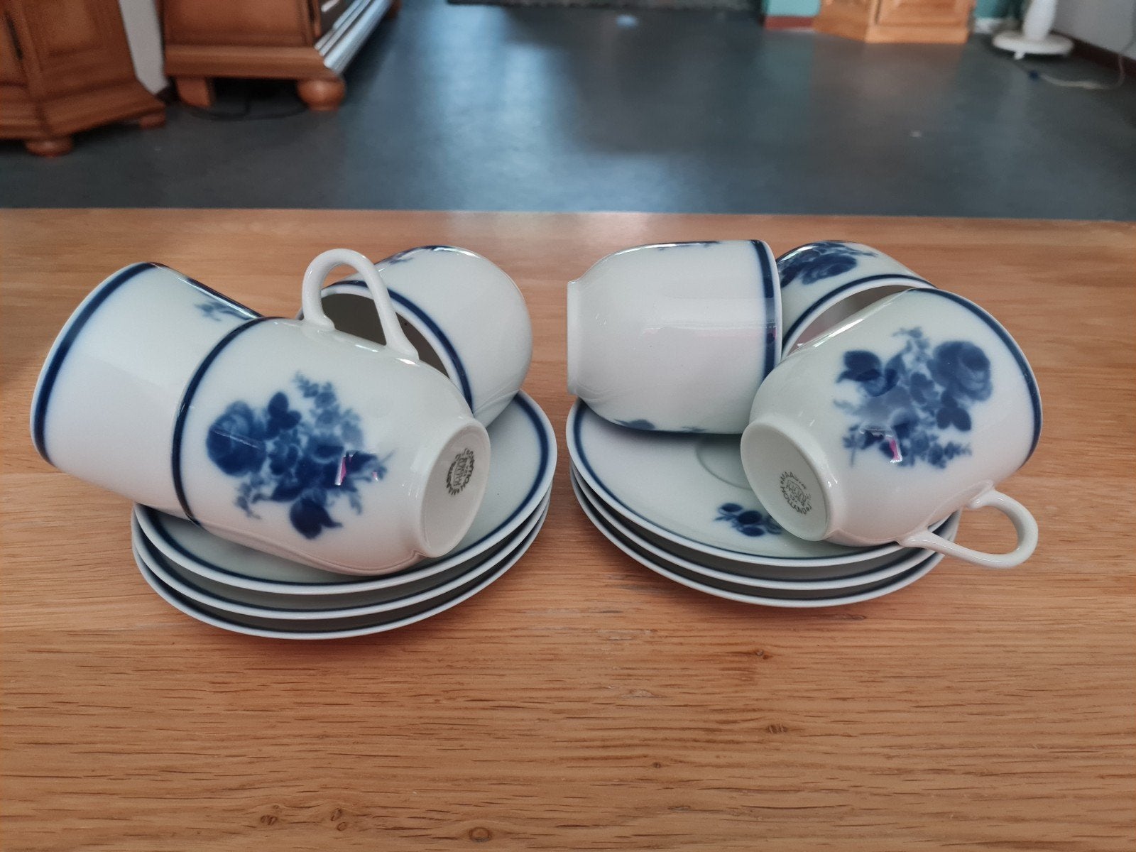 Mosa Maastricht Holland koffie/theeservies met blauwe rozen, Ophalen of Verzenden