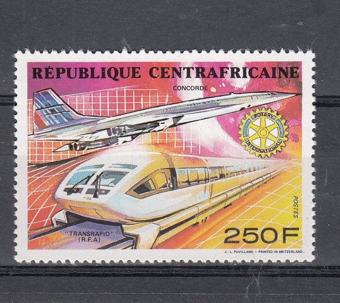 treinen  Centraal Afrika 1990 Mi nr 1445, concorde, Ophalen of Verzenden, Postfris, Treinen