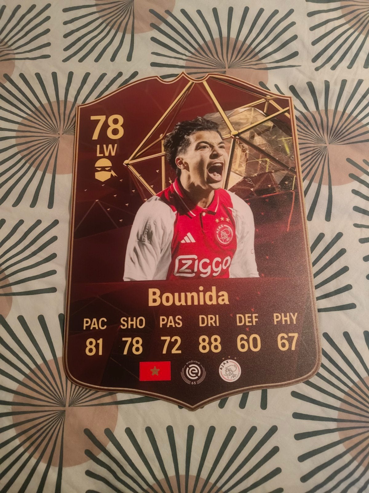Voetbalkaartje (37cmx25cm) - Rayane Bounida / Ajax, Hobby en Vrije tijd, Stickers en Plaatjes, Ophalen, Zo goed als nieuw, Plaatje