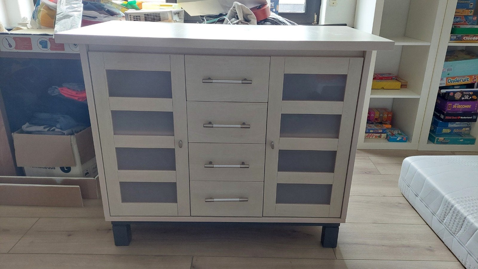 Kast met 2deuren en 4lades, Ophalen, Gebruikt, Kast, 50 tot 70 cm