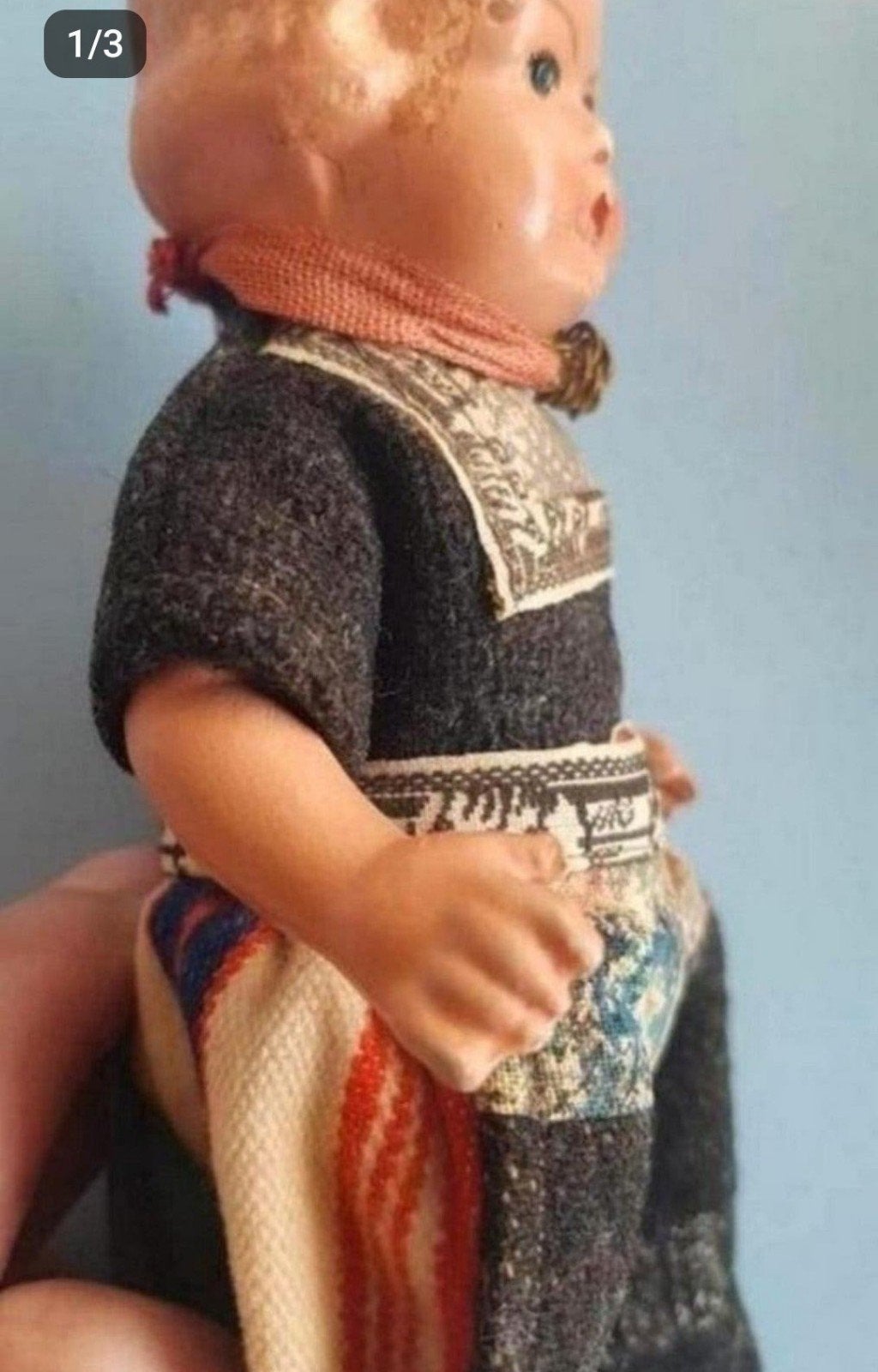Vintage jaren '60 klederdracht popje, Ophalen of Verzenden, Gebruikt, Pop
