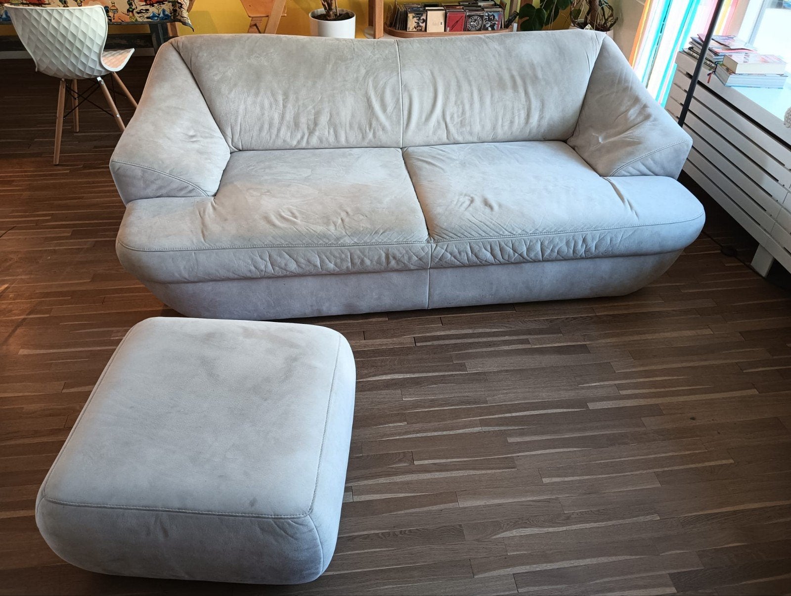 Comfortabele 2-zitsbank met voetenbank - Gebruikt, Ophalen, Modern, Comfortabel, Gebruikt, 150 tot 200 cm