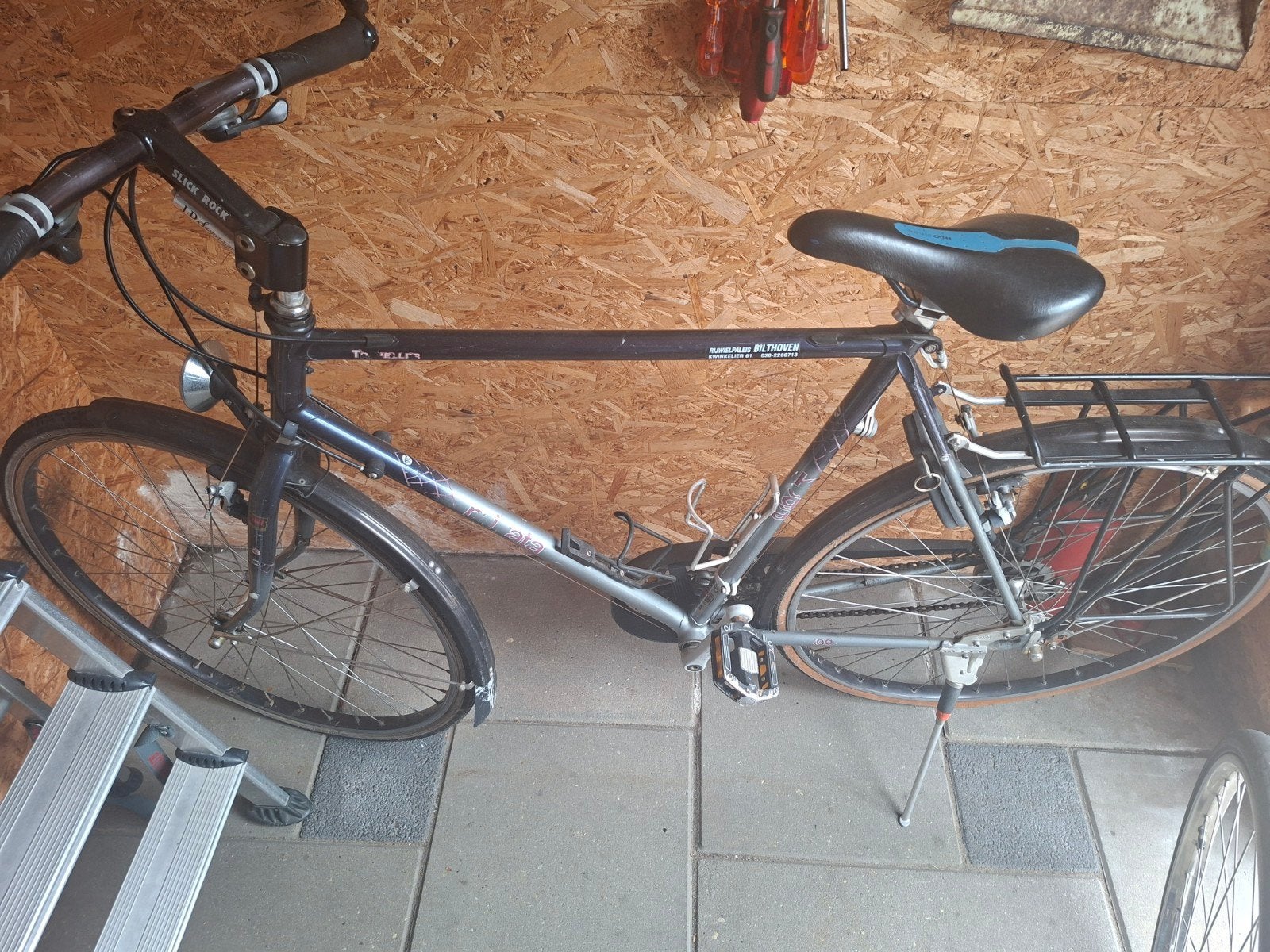 Gebruikte herenfiets met bagagedrager, Overige merken, Gebruikt, Velgrem, Versnellingen