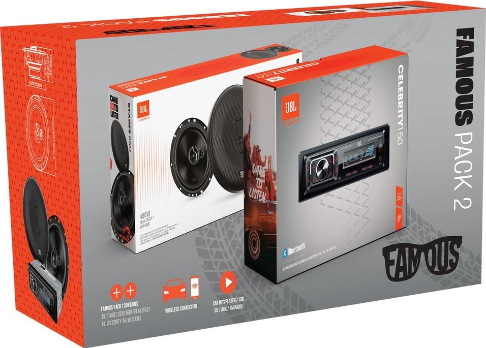 JBL Famous Pack 2 - Autoradio Celebrity150 + Stage2 65M, Ophalen of Verzenden, Nieuw