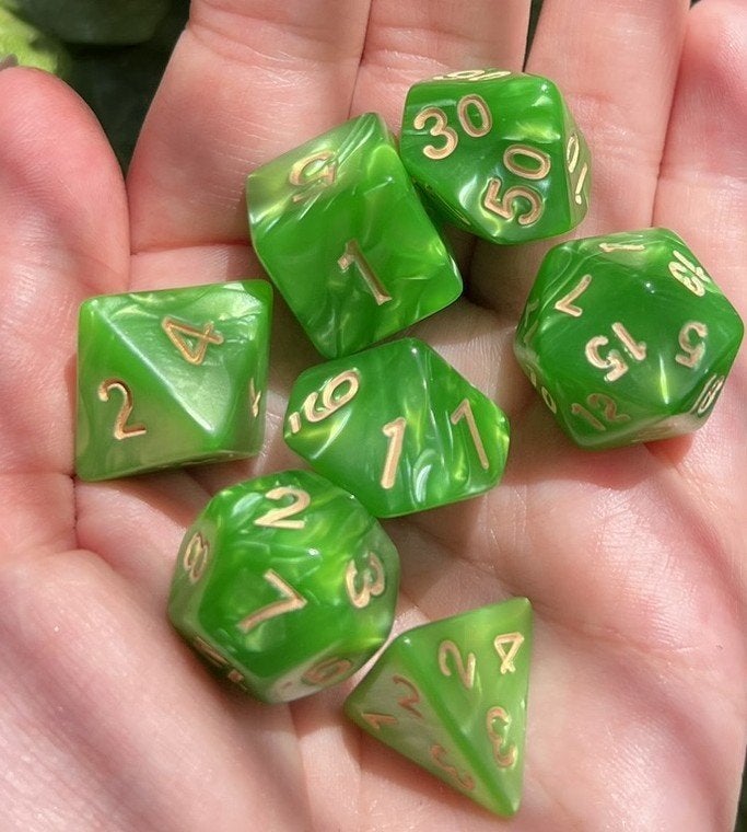 7-delige RPG Dobbelstenen Set – Emarald, Verkoop@didys.nl, Didy's, Toebehoren, Nieuw