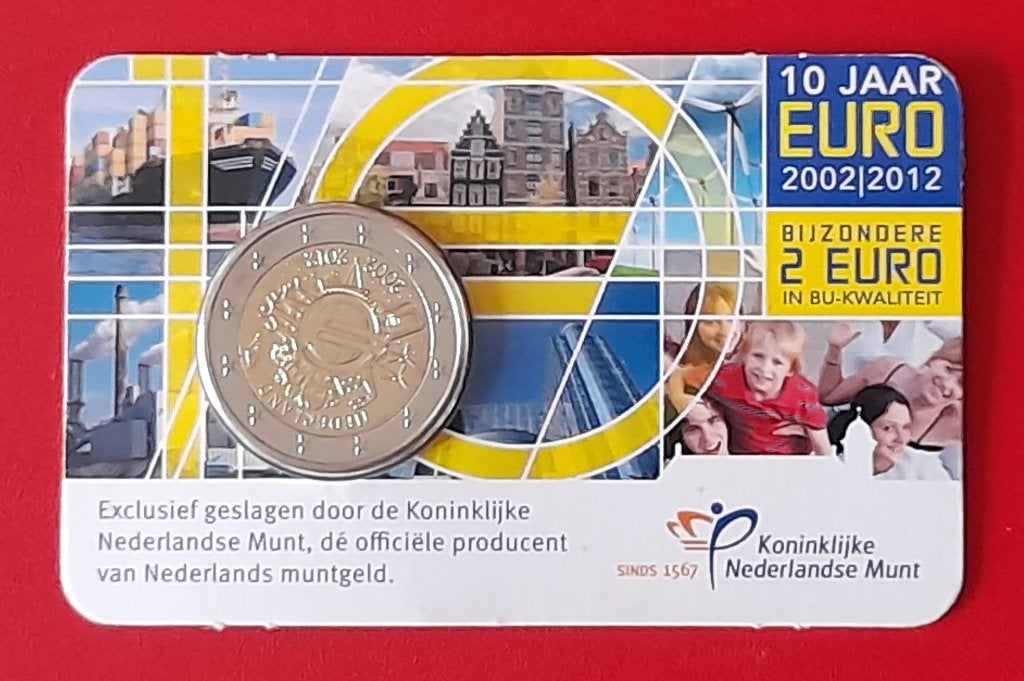 coincard Nederland 2 euro 2012 BU 10 jaar euro, Postzegels en Munten, Munten | Nederland, Ophalen of Verzenden, Koningin Beatrix