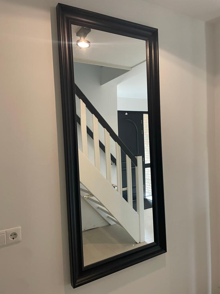 IKEA TOFTBYN Spiegel, zwart, 75x165 cm, Huis en Inrichting, Woonaccessoires | Spiegels, Ophalen of Verzenden, Zo goed als nieuw