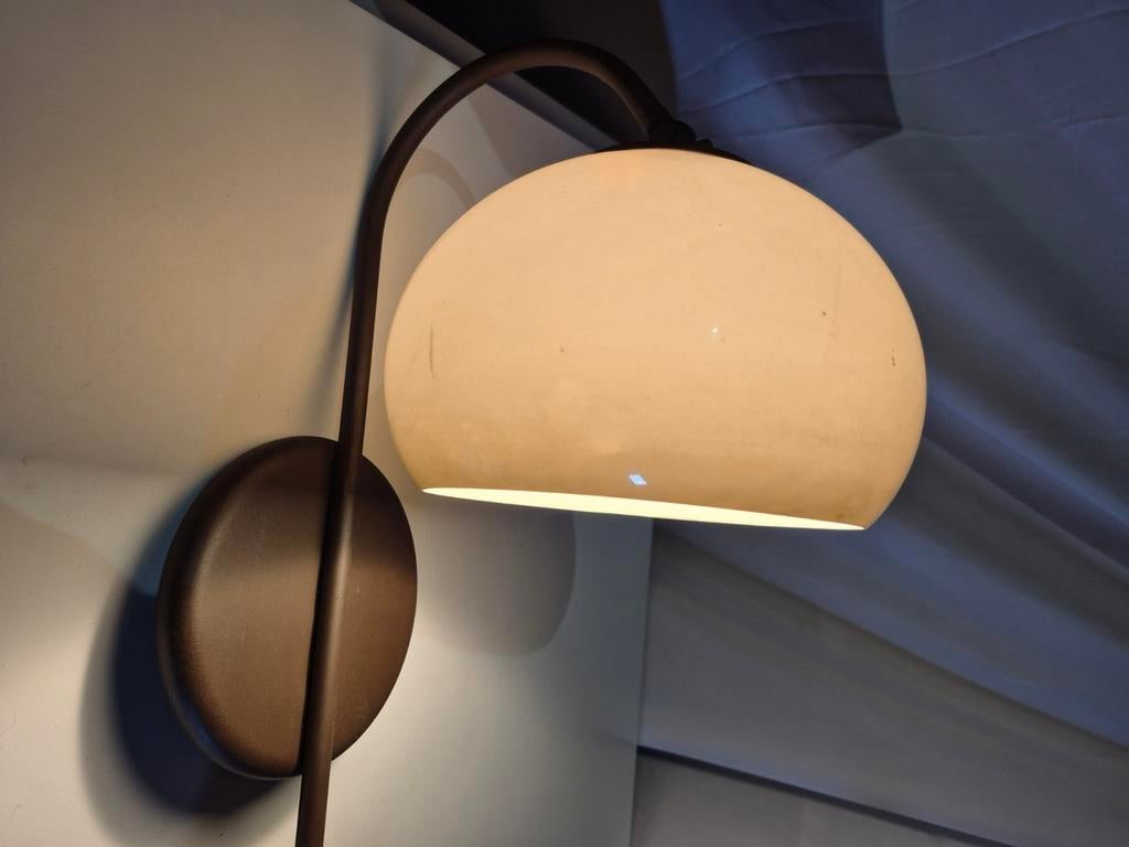 Vintage retro bruin bollamp Dijkstra wandlamp 1970s, Huis en Inrichting, Lampen | Wandlampen, Ophalen