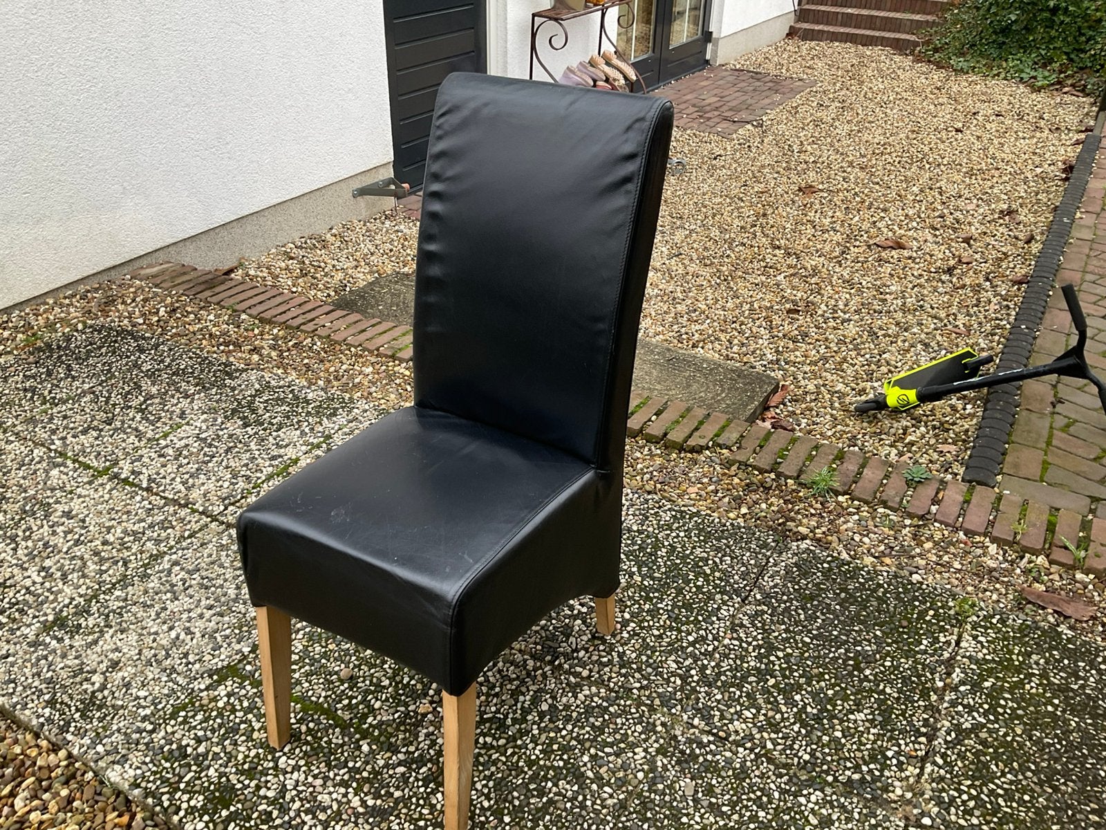 4 STOELEN EN EIKENHOUTEN TAFEL, Huis en Inrichting, Ophalen, Zo goed als nieuw, 4 tot 6 stoelen