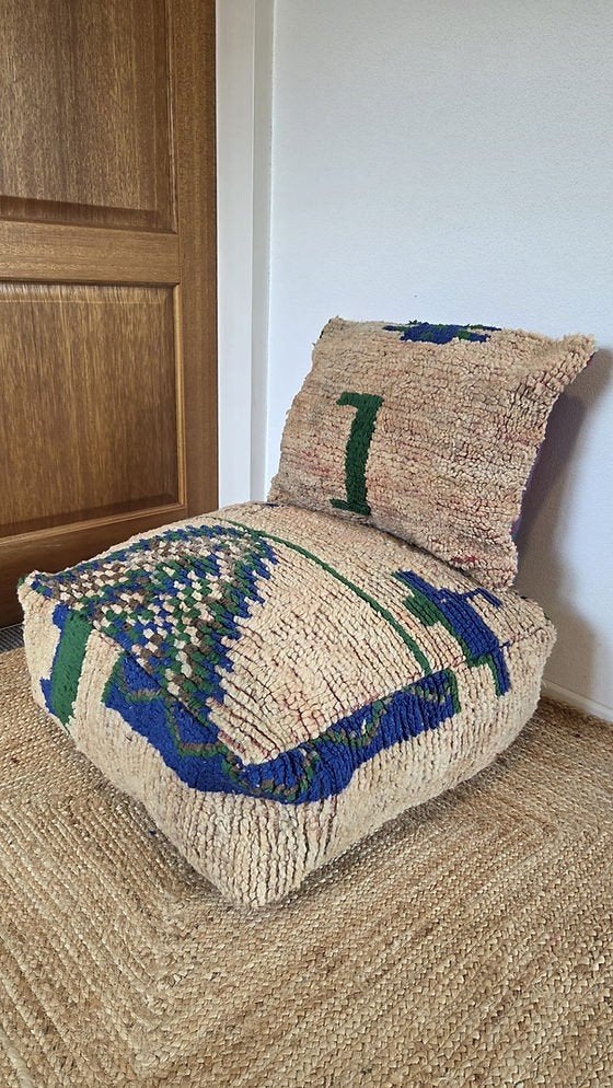 Poefset marokkaans! Berber poef en kussen, Huis en Inrichting, Woonaccessoires | Kussens, Ophalen of Verzenden, Nieuw, Vierkant