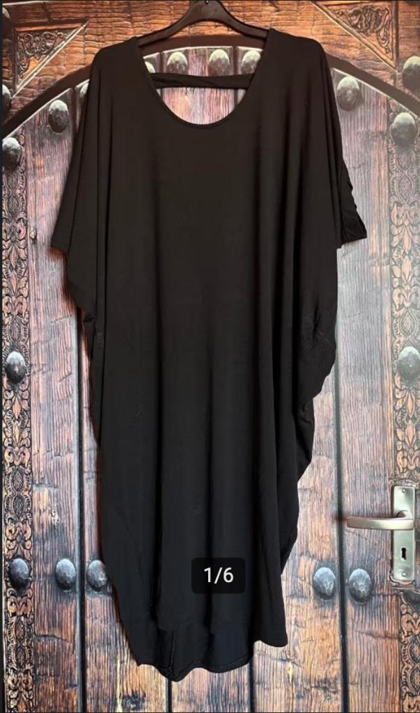 Mooie jurk 38-46 met vleermuis mouwen nu 16,99€, Noidea, Zwart, Maat 42/44 (L), Ophalen of Verzenden