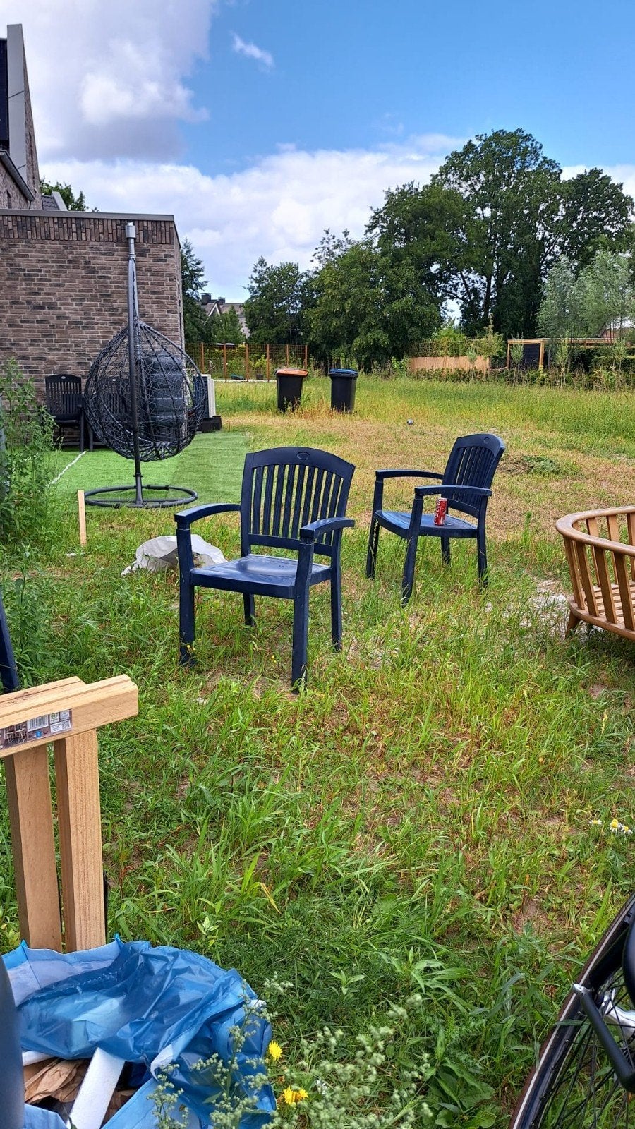 3 Hartman tuinstoelen - gebruikt tijdens de bouw, Ophalen, Gebruikt, Kunststof