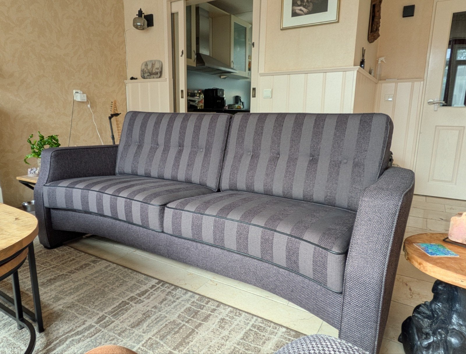 3-zits bank en fauteuil - In uitstekende staat, Ophalen, Gebruikt, Stof, Modern