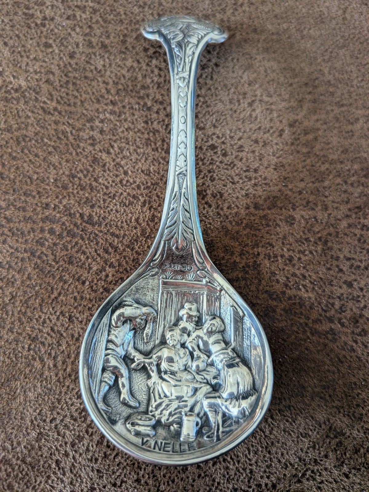 Verzilverd Theeschepje/Suikerschepje Van Nelle Oud-Hollands, Antiek en Kunst, Ophalen of Verzenden