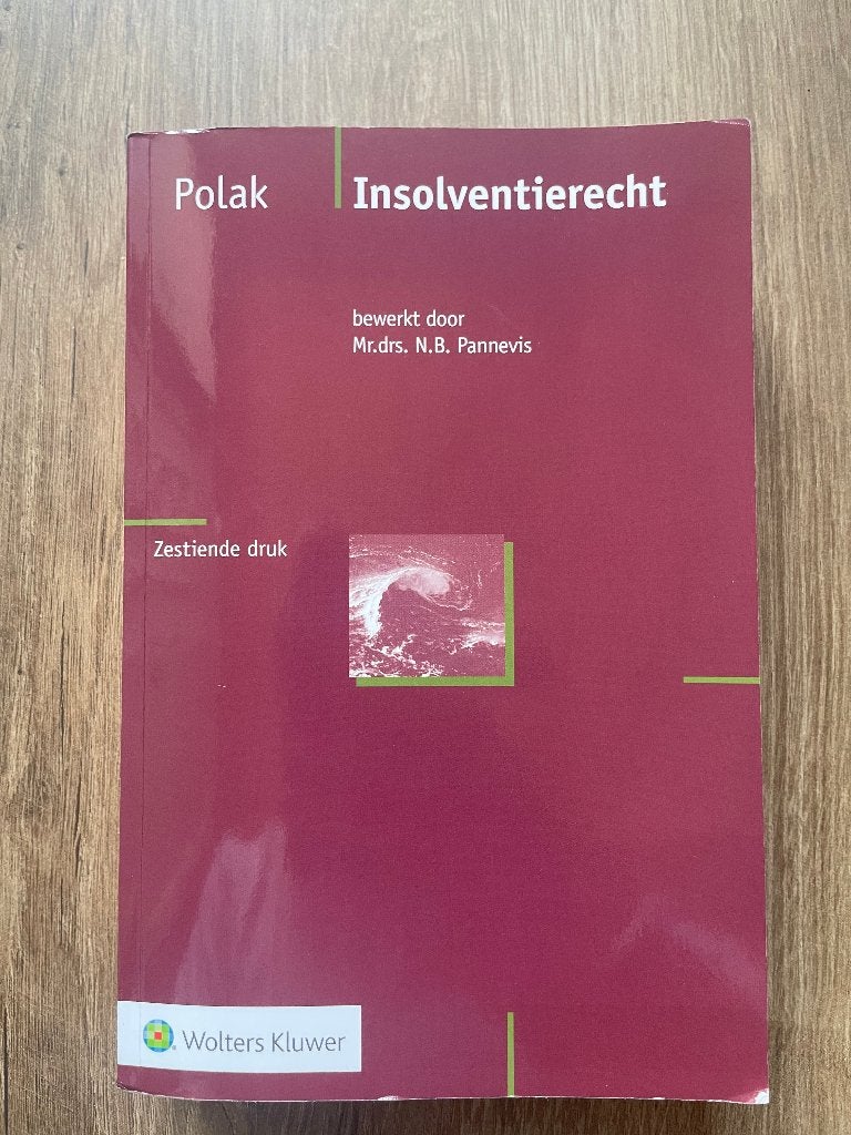 Insolventierecht (Zestiende druk) - N.B. Pannevis, Ophalen of Verzenden, Wolters Kluwer, Gamma, WO