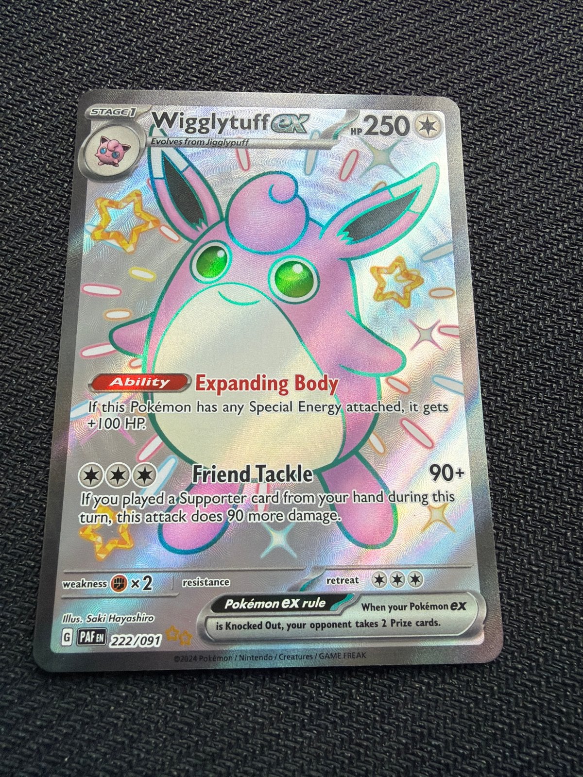 Shiny Wigglytuff ex Paldean Fates Pokémon kaart, Ophalen of Verzenden, Zo goed als nieuw, Losse kaart, Foil