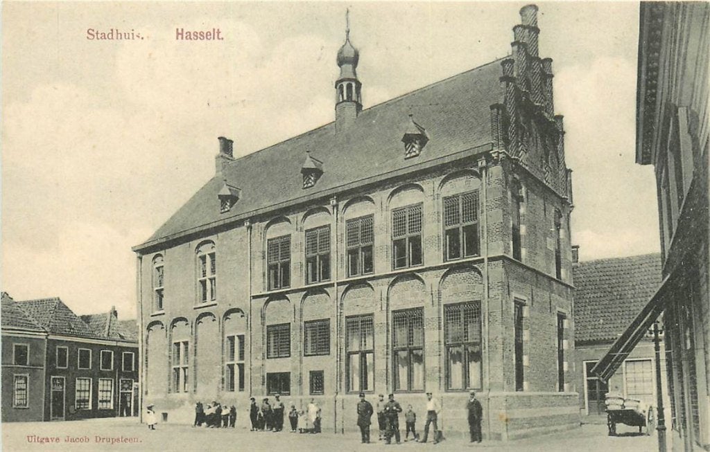 378-334-041 Hasselt Stadhuis, Verzamelen, Ansichtkaarten | Nederland, Verzenden, Voor 1920, Overijssel