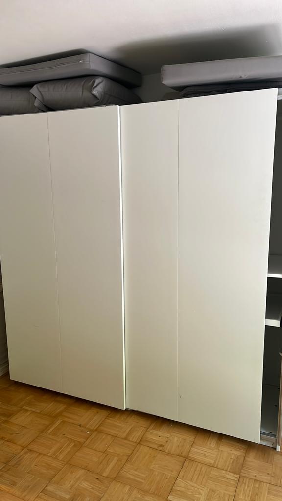 PAX / HASVIK Schuifdeur set, wit mat (200x201 cm), Ophalen, 200 cm of meer, 150 tot 200 cm, Zo goed als nieuw