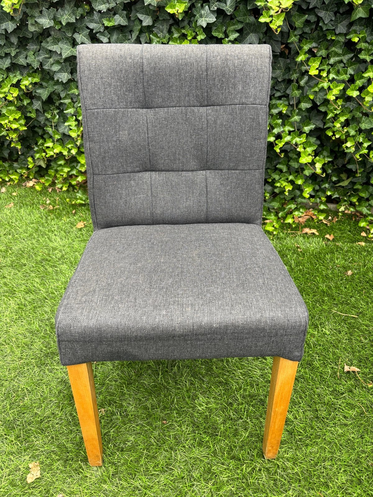 Set van 6 Pronto eetkamerstoelen - Donkergrijs met eiken, Ophalen, Gebruikt, Grijs, Vijf, Zes of meer stoelen