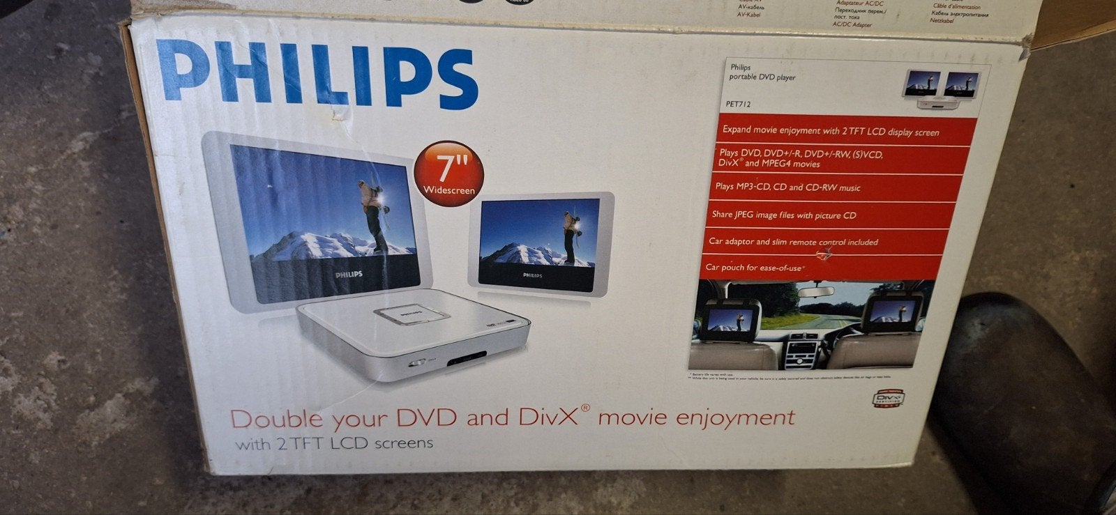 Philips draagbare DVD-speler met 2 schermen, Philips, Gebruikt, Draagbaar, Ophalen
