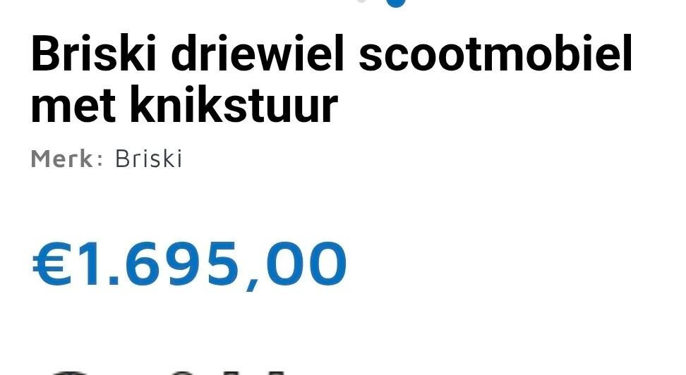 Briskie 3 wiel scootmobiel,  scoot mobiel, Ophalen